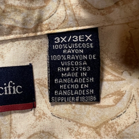 Ocean Pacific Men's Shirt Button Down Palm Trees Floral 3X Short Sleeve - Picture 4 of 8